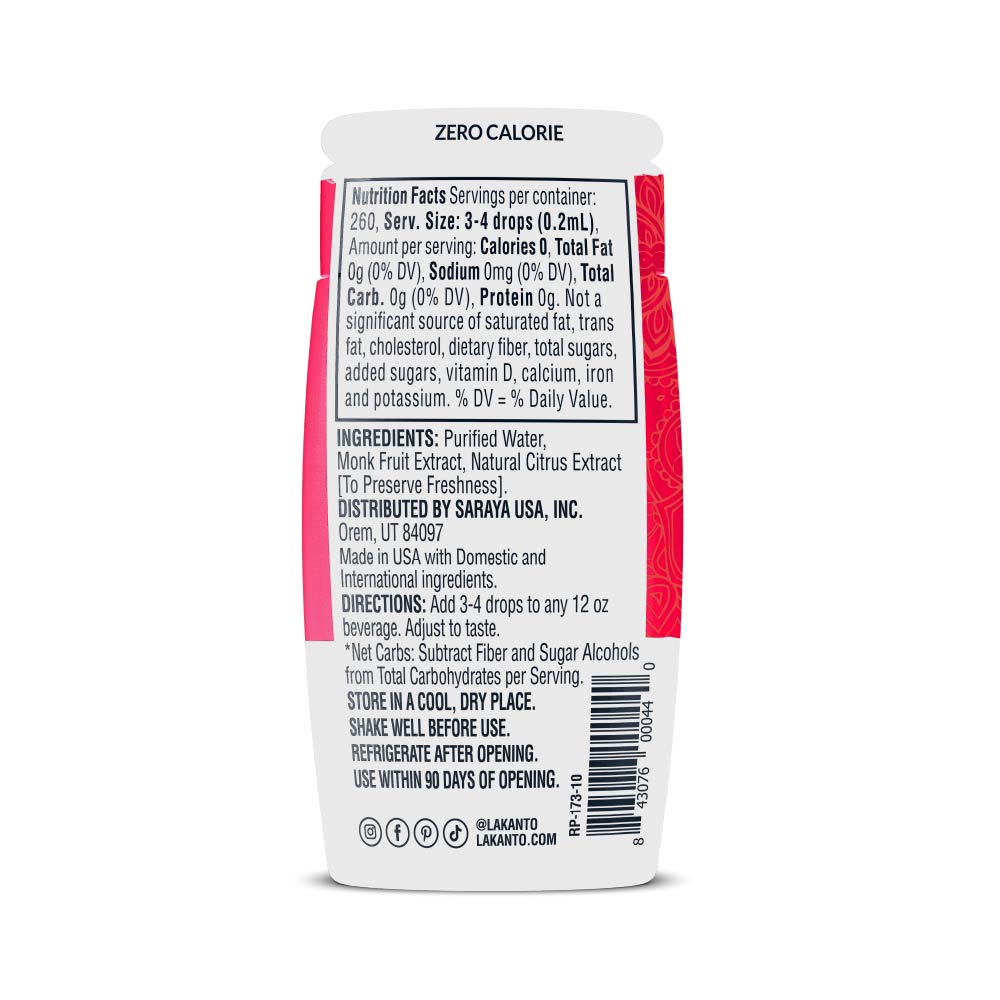 Lakanto - Monk Fruit Sweetener Drops, Original
