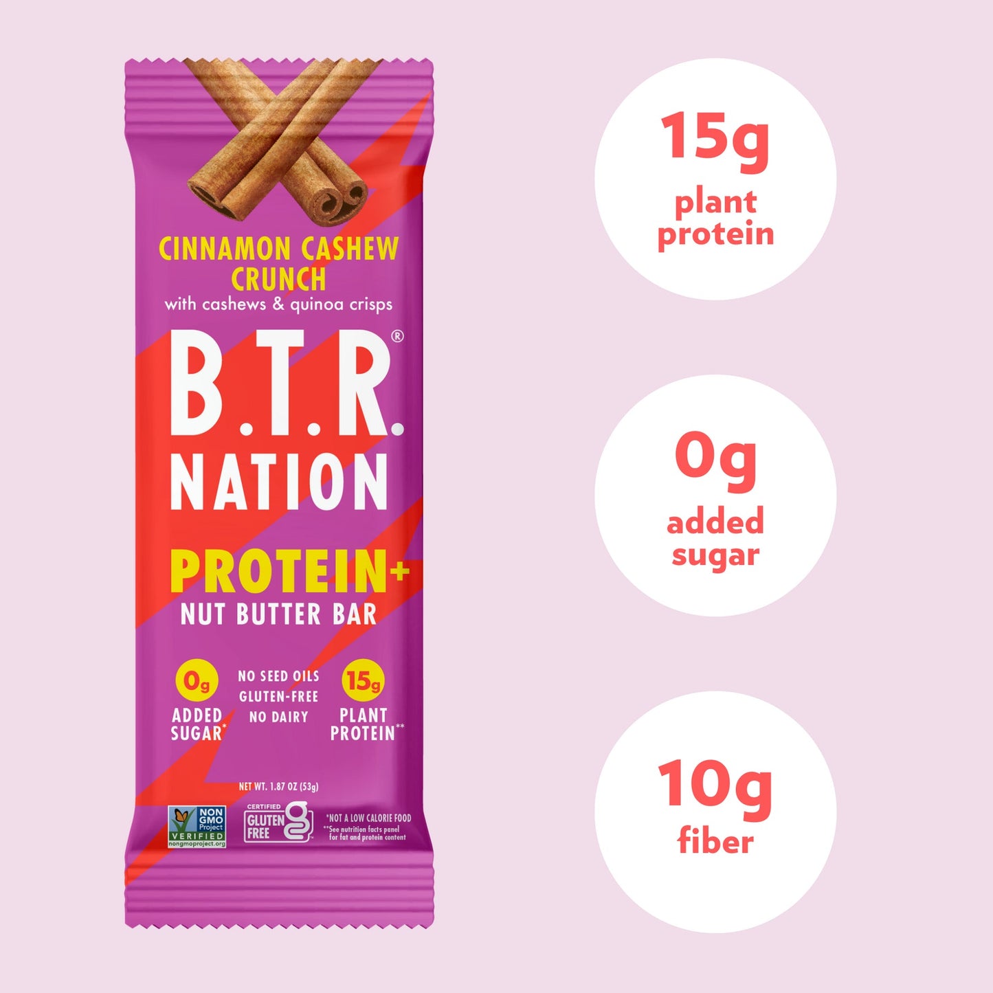 BTR Nation - Cinnamon Cashew Crunch Energy Bar