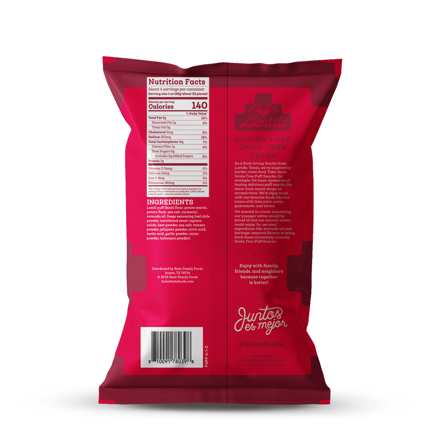 Siete - Fuego Suenitos Puff Snacks