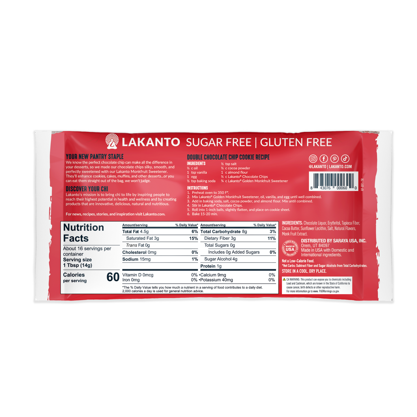 Lakanto - Sugar Free Chocolate Chips