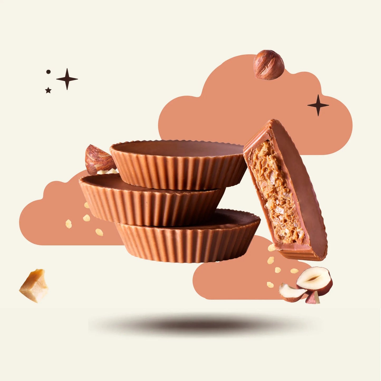 7th Heaven - Hazelnut Cream And Rice Crisps Cups