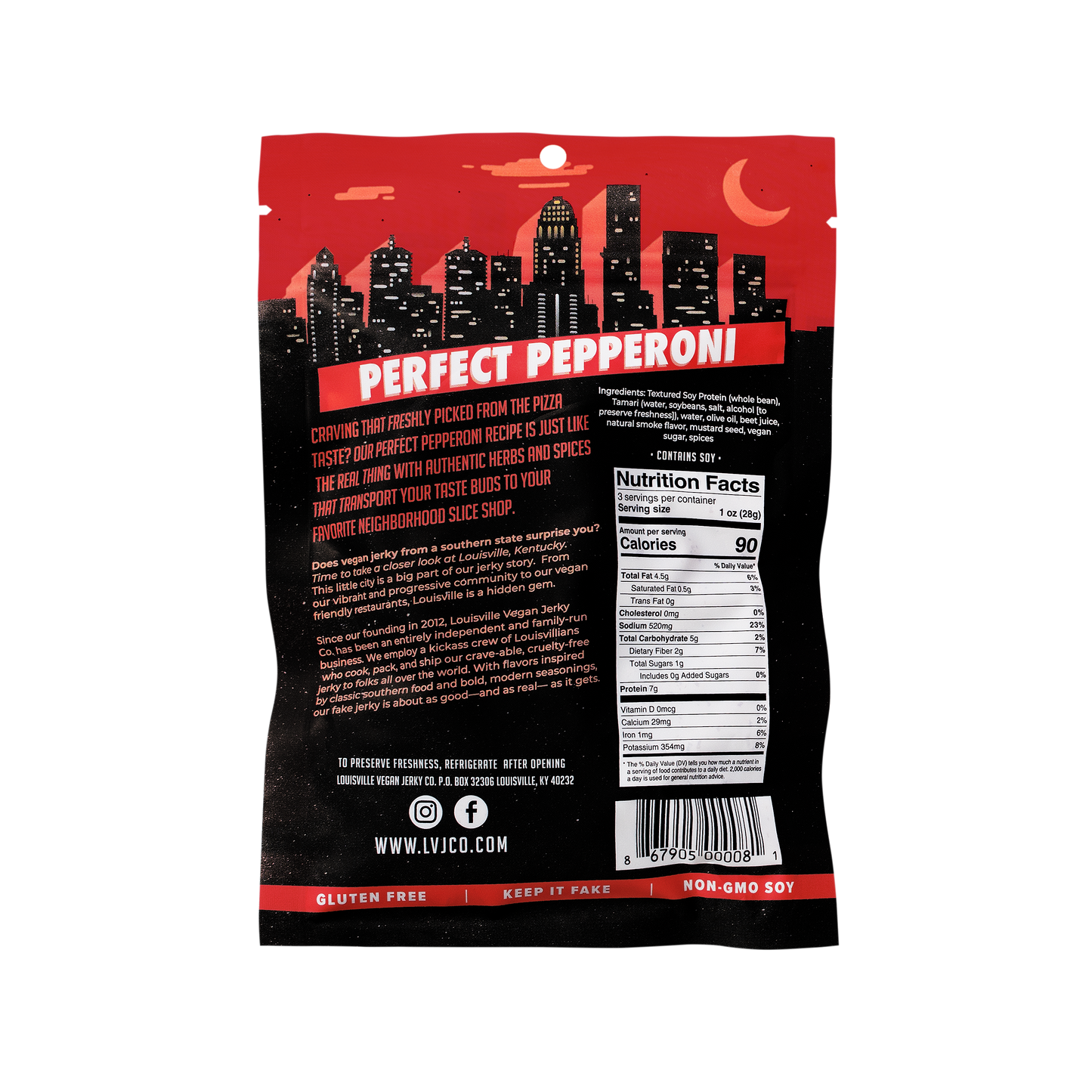 Louisville Vegan Jerky - Pepperoni Pizza