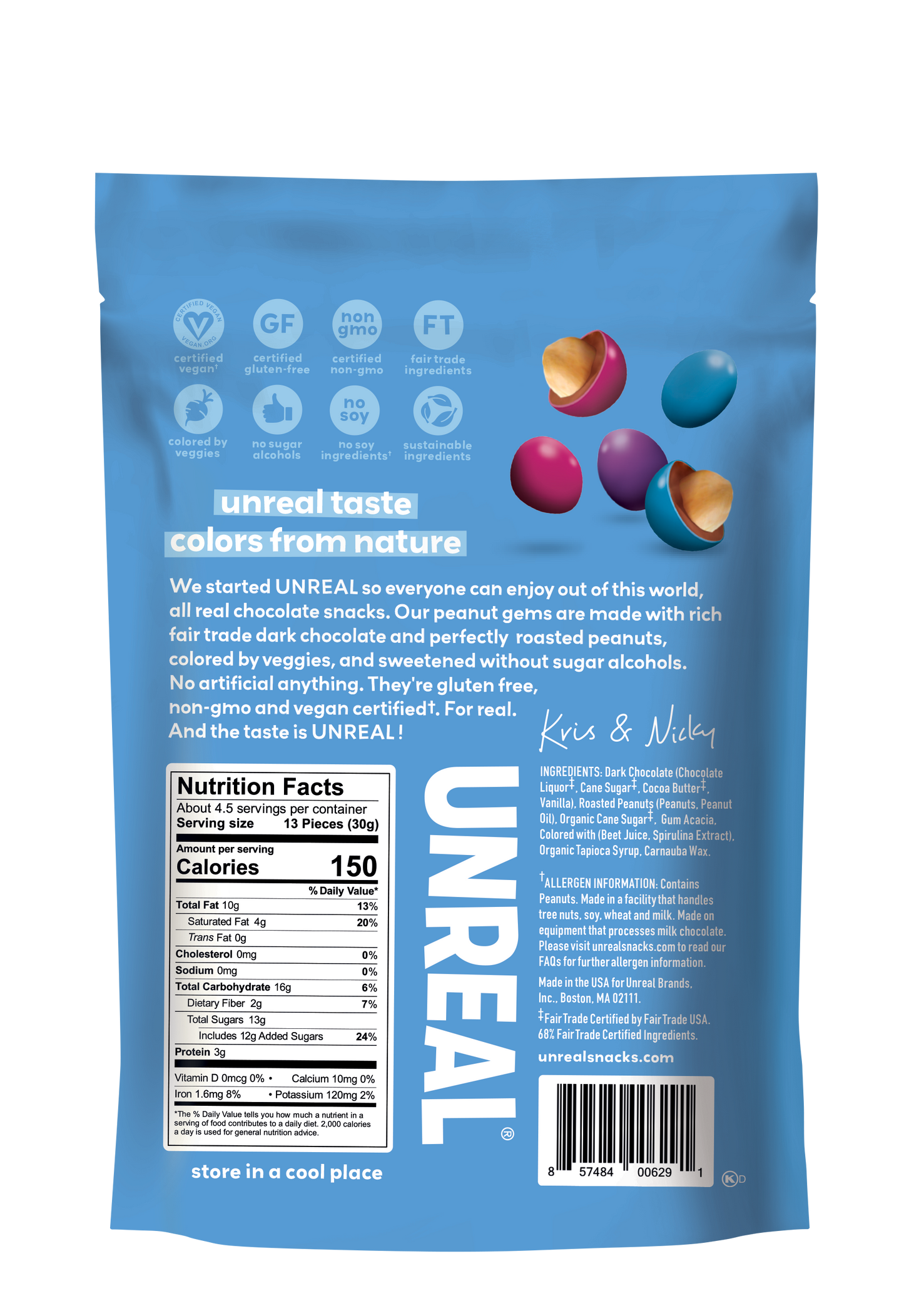 Unreal - Dark Chocolate Peanut Gems