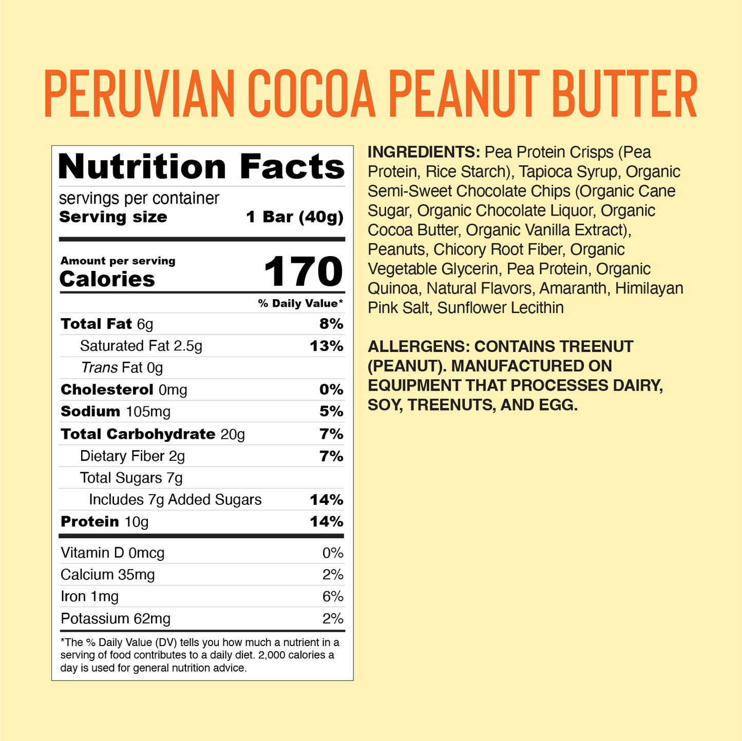 Mezcla - Peruvian Coco Peanut Butter Bar