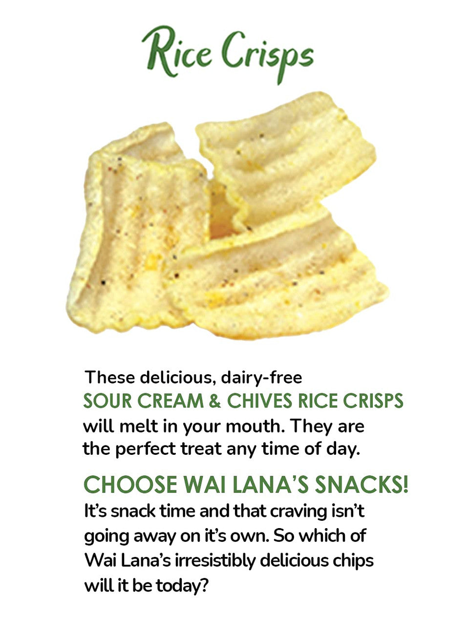 Wai Lana - Sour Cream & Onion Rice Crisps
