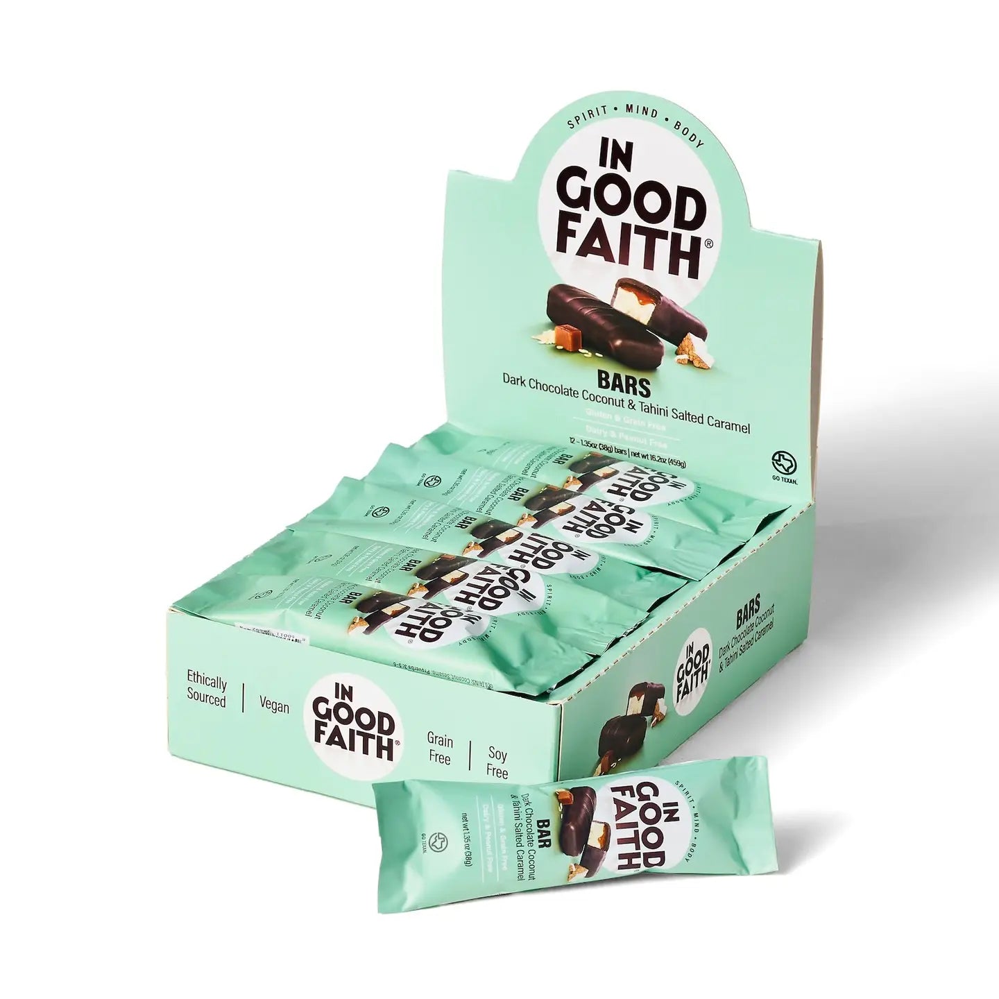 In Good Faith - Dark Chocolate Coconut & Salted Caramel Bars