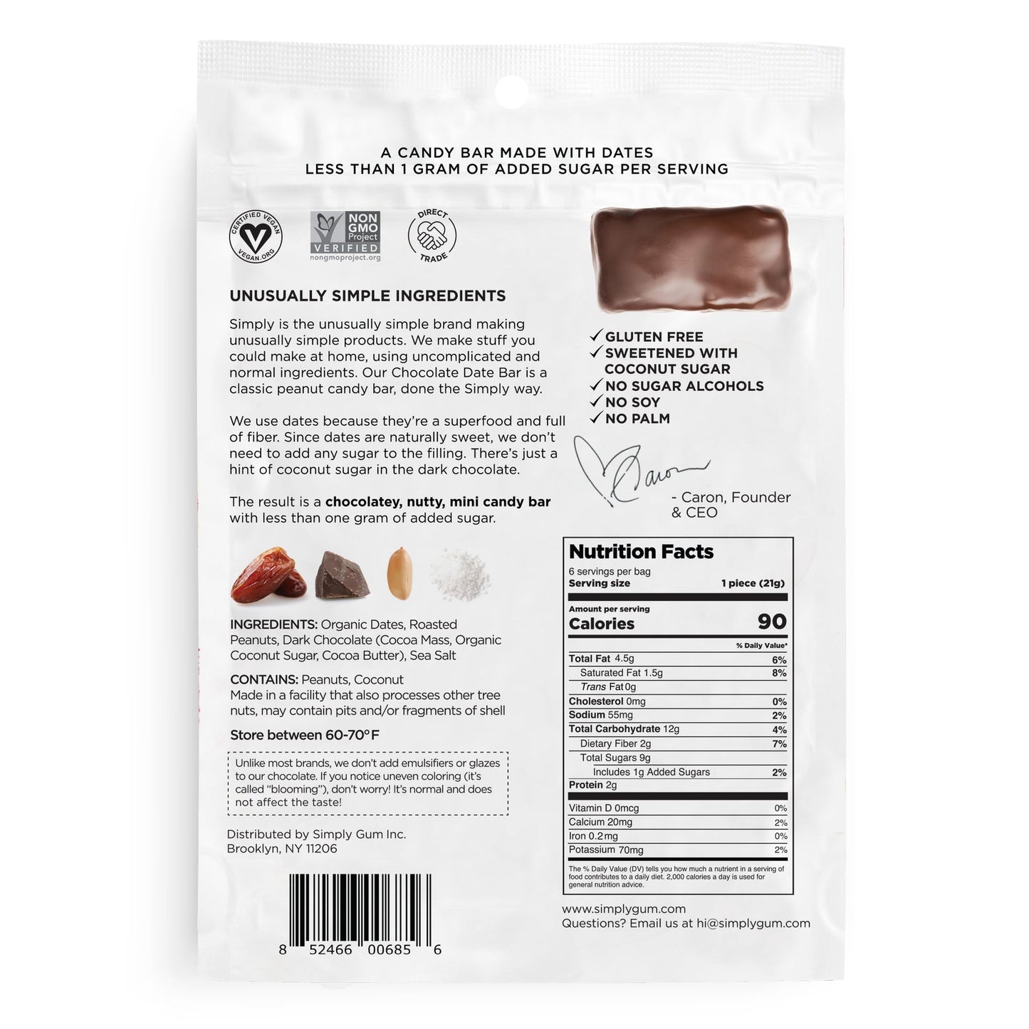 Simply - Salted Peanut Chocolate Date Bars
