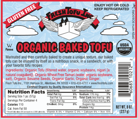 Fresh Tofu Inc - Organic Baked Tofu