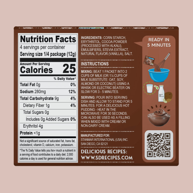Simply Desserts - Sugar Free Chocolate Instant Pudding